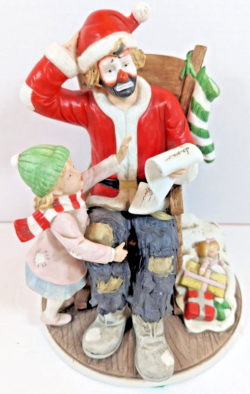 Flambro Emmett Kelly Jr Clown Figurine SPIRIT OF CHRISTMAS VII Limited Edition
